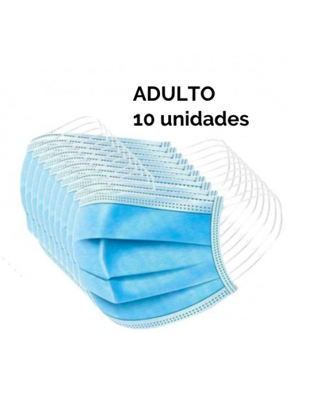 MASCARILLA QUIRÚRGICA ADULTO - 10 UNIDADES