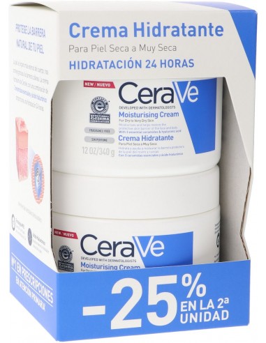 CERAVE DUPLO CREMA HIDRATANTE PARA PIEL SECA 2X340