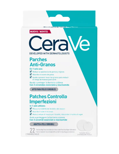 CERAVE PARCHES CONTROL IMPERFECCIONES 22 UNIDADES