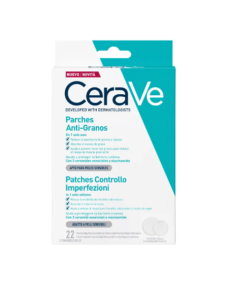CERAVE PARCHES CONTROL IMPERFECCIONES 22 UNIDADES