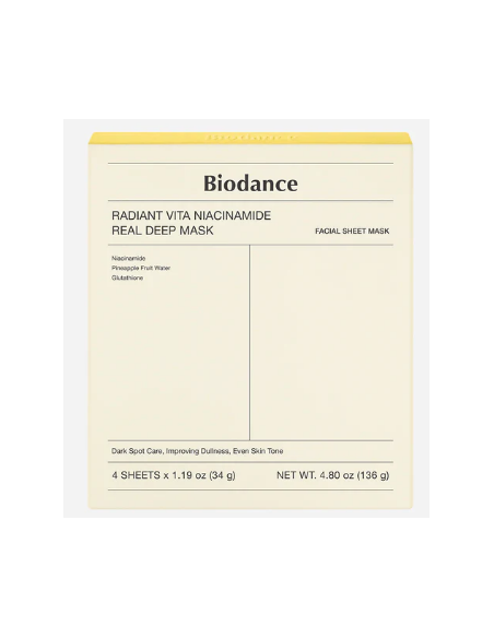 BIODANCE RADIANT VITA NIACINAMIDE REAL DEEP MASK 4 UNIDADES